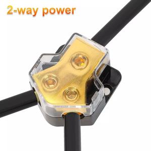 カーオーディオディストリビューション用銅12Vパワーディストリビューターボックス1スプリッターとグラウンド丈夫なプラスチックカバー0GA * 1-4GA * 2 - Product Image 6