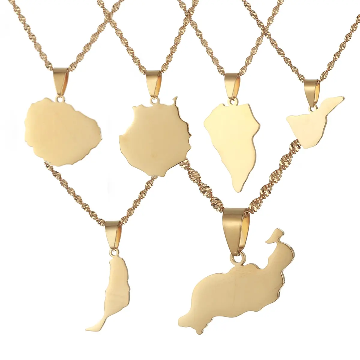 Ожерелье с подвеской в виде карты Испании, Канарских островов, Тенерифе, Гран-Канарии, Fuerteventura, La Palam, Lanzarote, женские и мужские украшения
