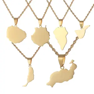 Spain Canary Islands Tenerife/Gran Canaria/Fuerteventura/La Palam/Lanzarote Map Pendant Necklaces Women Girl Men Jewelry