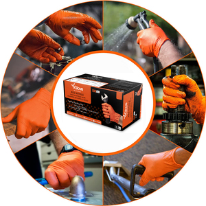 Guantes Industriales Naranjas de 8 Mil, Negros, Talla XL, Einweghandschuhe, Guantes de Nitrilo de Alta Resistencia de 9 Mil con Textura de Diamante para Trabajos Mecánicos - Product Image 5
