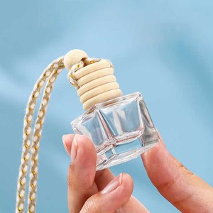 בקבוקי בושם לרכב ניידים 4ml-15ml, מיני, זכוכית, יוקרתיים, עיצוב אלגנטי, ריקים, עם מכסה הברגה, הדפסת מסך, בקבוק תלייה. - Product Image 6