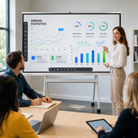 Tableau blanc interactif intelligent 55/65/75/86 pouces, écran tactile, système tout-en-un, caméra pour l'éducation et les réunions