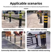 Poteau de délimitation routière robuste en caoutchouc remplissable d'eau, anti-collision, élastique, réfléchissant et épaissi pour la sécurité routière