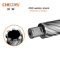CHTOOLS Jeu de 11 forets en acier rapide HSS, fraise annulaire à commande numérique CNC, plage de 12 à 65 mm, tige Weldon pour perceuse magnétique