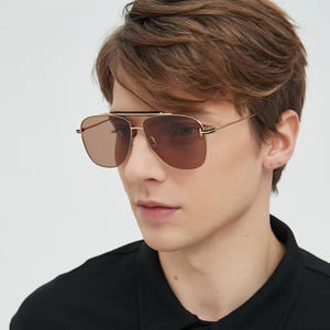 Lunettes de soleil aviateur pour hommes, protection UV400, monture PC, verres noirs, style pilote, utilisation en extérieur - Product Image 3