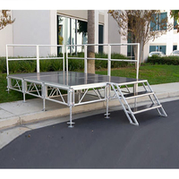 Scène extérieure mobile de luxe antidérapante pour événements, podium facile à installer, équipement d'éclairage pour concerts et mariages, scène extérieure en aluminium