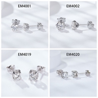 1.00 karat parlak kesim moissanit taş S925 küpe