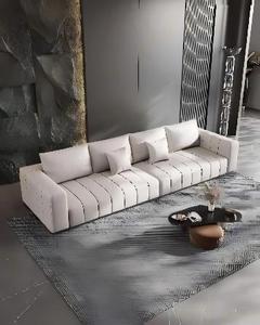 Ensemble de canapé sectionnel moderne en cuir PU en forme de L avec dossier modulaire et accoudoirs carrés pour salon - Product Image 6