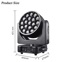 19*40W RGBW 4in1 Tête Mobile Stage Light Bee Eye Zoom avec DMX Voice Control Led Strip pour DJ Dicso Party Events