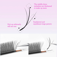 Extensions de cils CoMango 3DW à trois pointes, courbure C/D/M, noir intense, super douces, faux cils