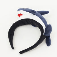 Serre-tête en peluche requin mignon et doux pour Halloween, accessoire de cosplay en forme d'animal pour fêtes sur le thème de l'océan, utilisation intérieure/extérieure
