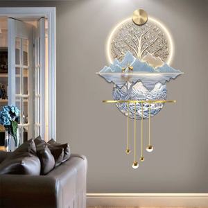Décoration murale vibrante pour couloir : Égayez votre couloir avec une peinture artistique colorée de paysage, lampe murale LED suspendue pour couloir - Product Image 2