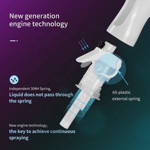 Black and white plastic continuous <b>sprayer</b> with single nozzle for reusable bottle accessories - Product Image 5