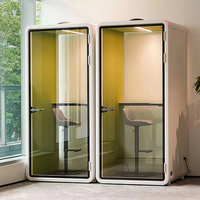 Cabine de bureau individuelle en tissu jaune, cabine de réunion mobile, cabine téléphonique acoustique pour appels