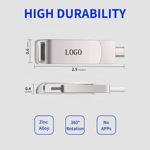 Promo cional USB Typ C 2 In 1 Flash-Laufwerk 1TB 2TB 3TB 4TB USB 3.0 3.1 Flash-Laufwerk Typ C Memory Stick Für Huawei