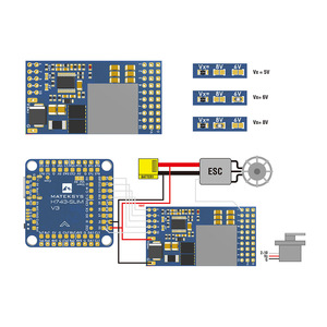 Placa de Montaje Mateksys Servo PDB 50x27mm 12A BEC 9-55V a 5/6/8V - Product Image 4