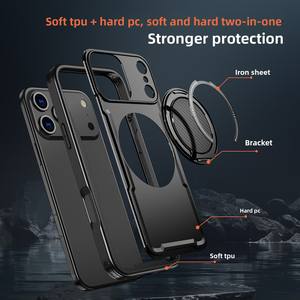 Étui anti-chute de luxe pour <span class=keywords><strong>iPhone</strong></span> 17Pro avec support magnétique rotatif d'amortissement de la poignée du téléphone pour Amazon Exclusive - Product Image 2