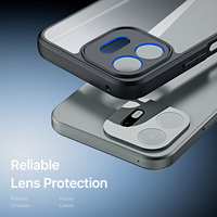 Coque de téléphone transparente antichoc en PC+TPU avec finition givrée de style minimaliste pour OnePlus N6