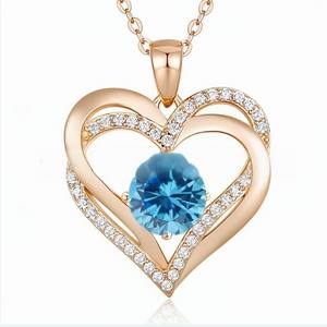 Offre Spéciale – Collier Pendentif Cœur d'Amour en Acier Inoxydable avec Zircon Pierre de Naissance Unisexe pour Femme, Chaîne à Maillons – Cadeau Saint-Valentin - Product Image 2