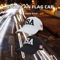 Gorra de béisbol unisex con bandera estadounidense bordada en 3D, de 6 paneles, ajustable, para exteriores, estilo camionero, deportiva, de verano, con letras, de terciopelo.