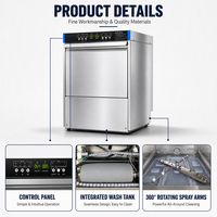 Lave-vaisselle professionnel sous comptoir pour hôtel, restaurant, cuisine, en acier inoxydable 304