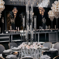 Candelabros de Acrílico Transparente para Centros de Mesa de Boda, Decoración, Portavelas para Bodas