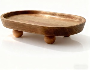 Plateau à <span class=keywords><strong>savon</strong></span> ovale <span class=keywords><strong>en</strong></span> <span class=keywords><strong>bois</strong></span> d'acacia de style ferme moderne, socle <span class=keywords><strong>en</strong></span> <span class=keywords><strong>bois</strong></span> pour service ou vanité - Product Image 1