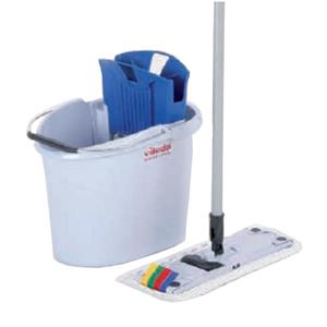 Set secchio e mocio Vileda da 10 litri con strizzatore, mocio piatto per la pulizia dei pavimenti, uso domestico - Product Image 1