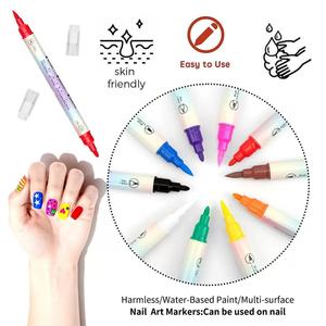 Set di Penne <span class=keywords><strong>per</strong></span> Nail Art 12 Colori, Doppia Punta, <span class=keywords><strong>Cancellabili</strong></span> ad Aria, 0.5-5mm, Penne <span class=keywords><strong>per</strong></span> Smalto su Tessuto, Marcatori 3D a Asciugatura Rapida <span class=keywords><strong>per</strong></span> Stampa Digitale - Product Image 3