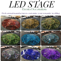 Nouvelle piste de danse en verre de forme ronde avec lumières LED RVB Scène mobile pour les événements de mariage et les décorations de parcs à thème