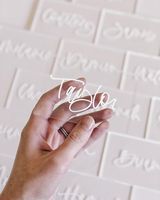 Plaques d'escorte blanches transparentes personnalisées, cartes nominatives en acrylique transparent, cartes de place pour mariage