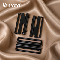 SANKO Boucle de bikini noire à emboîtement, finition mate, en plastique, avec fente pour sangle, pour maillot de bain et mode plage