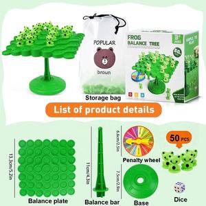 Jeu d'équilibre à deux joueurs éducatif grenouille équilibre arbre jouet interactif balançoire de table empilage jeu de société d'équilibre pour enfants adultes - Product Image 6