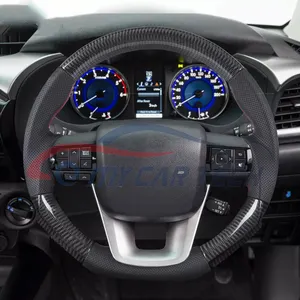Quality Steering Wheel Customized Carbon Fiber Steering Wheel For To-yota Hi-lux R-evo F-ortuner 2011-2018 To-yota Innova Steering Wheel