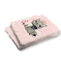 Cahier Kawaii avec chat rose mignon, couverture en peluche douce, agenda de voyage pour étudiants, planificateur, vente en gros