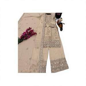 Chinon Silk Suit Set Women Designer Salwar Suit <b>Sequin</b> Embroidery Dress Coding Work Kurta <b>Pant</b> Dupatta Set Moti Work Ethnic Wear - Product Image 1