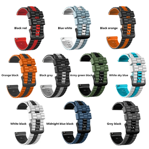 Bracelets de montre universels en silicone océanique bicolore contrastant de 22 mm pour Samsung Galaxy 3 45 mm <span class=keywords><strong>Huawei</strong></span> <span class=keywords><strong>GT3</strong></span> - Product Image 2
