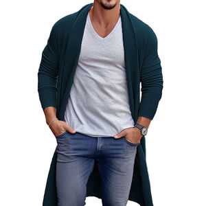 Pull long <span class=keywords><strong>en</strong></span> tricot fin pour homme, printemps automne, décontracté, ample, veste <span class=keywords><strong>en</strong></span> tricot longue pour homme - Product Image 2