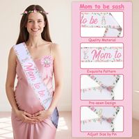 Décorations de fête prénatale Lapin Rose pour Fille, Écharpe de future maman Lapin Floral de Pâques, Épingle de future maman et papa, Couronne de fleurs, Bandeau