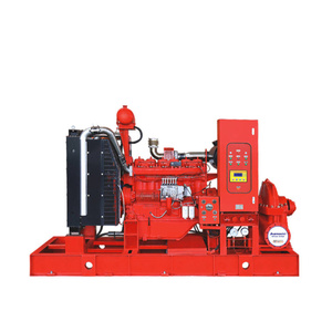 Bomba contra incendios de hierro fundido accionada por motor, horizontal, de doble succión, centrífuga multietapa, de baja presión para emergencias - Product Image 1