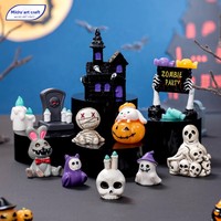 Adornos de Escritorio de Micro Paisajes para Halloween, Pascua y Decoración de Escritorio: Gorros para Cuentas, Momias, Calaveras, Conejos, Casas Mágicas y Fantasmas