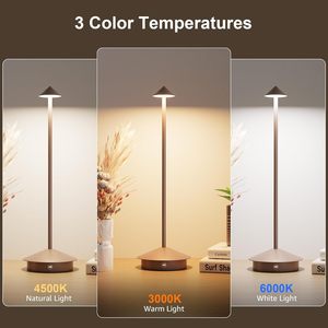 Nordic Luxury <b>Touch</b> Lamp Rechargeable Cordless Table Lamp for Bedroom Restaurant Romantic <b>Touch</b> LED Desk Lamp - Product Image 2
