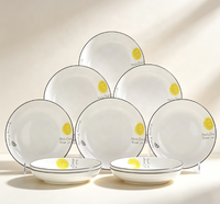 Service de vaisselle en céramique, assiettes et bols ronds, vaisselle moderne minimaliste pour la salle à manger à domicile