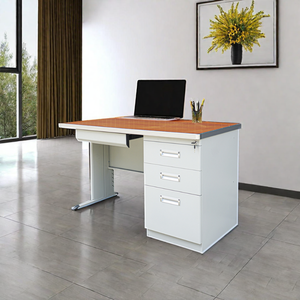 Muebles escolares de metal de diseño moderno, mesas de escritorio de ordenador de acero para comedor de oficina con cajón, mesa de almacenamiento de acero, escritorio de oficina - Product Image 2