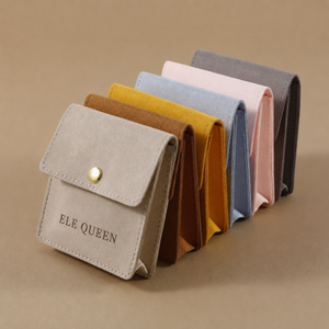 Pochette à bijoux en daim doux avec fermeture magnétique, logo personnalisé, 8x8cm, sac de rangement portable pour boucles d'oreilles et colliers, emballage cadeau pour la Saint-Valentin - Product Image 2