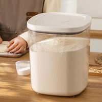 Conteneur hermétique pour riz 25 lb, bac de stockage alimentaire en plastique transparent pour farine, sucre, aliments secs avec couvercle à fermeture facile