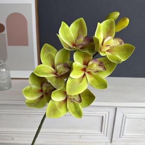 Fleurs artificielles de Cymbidium Jinxi à 6 têtes, décoration de mariage, ornement pour la maison, accessoires de photographie en extérieur - Product Image 4