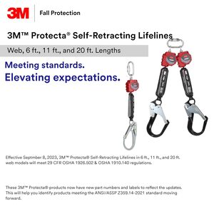 3M Protecta - Línea de Vida Autorretráctil de 20 Pies con Gancho Giratorio de Acero para Protección Contra Caídas - Product Image 2