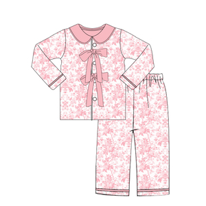 Set di <span class=keywords><strong>Abbigliamento</strong></span> per Bambine, Produzione OEM, Pigiami Invernali Coordinati per Famiglia, Stampa Floreale, Vestiti da Notte per Bambini - Product Image 2