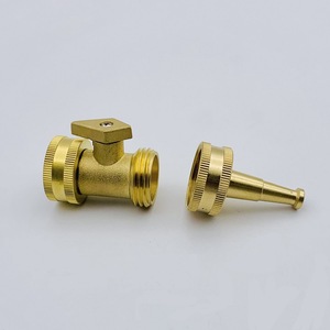 Buse de jardin en laiton 20 mm avec robinet d'arrêt pour l'irrigation et embout de pulvérisation droit - Product Image 1